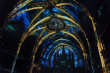 Press kit | 1089-03 - Press release | AURA Creates Awe-Inspiring Experience in the Heart of a Celebrated Historic Cathedral - Moment Factory - Multimedia Design -  Aura_Show_Part2 - Photo credit: Moment Factory