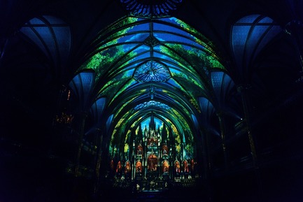 Press kit | 1089-03 - Press release | AURA Creates Awe-Inspiring Experience in the Heart of a Celebrated Historic Cathedral - Moment Factory - Multimedia Design -  Aura_Show_Part2 - Photo credit: Moment Factory