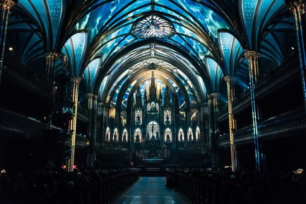 Press kit | 1089-03 - Press release | AURA Creates Awe-Inspiring Experience in the Heart of a Celebrated Historic Cathedral - Moment Factory - Multimedia Design -  Aura_Show_Part2 - Photo credit: Moment Factory