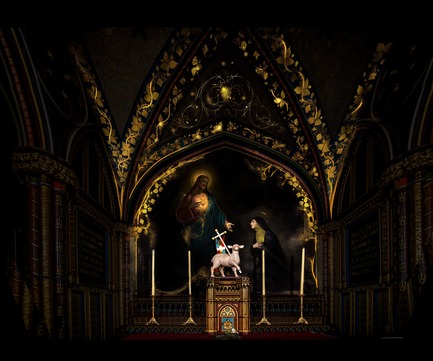 Press kit | 1089-03 - Press release | AURA Creates Awe-Inspiring Experience in the Heart of a Celebrated Historic Cathedral - Moment Factory - Multimedia Design - Aura_Process_Render - Photo credit: Moment Factory