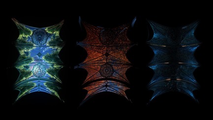 Press kit | 1089-03 - Press release | AURA Creates Awe-Inspiring Experience in the Heart of a Celebrated Historic Cathedral - Moment Factory - Multimedia Design - Aura_Process_Render_Ceiling - Photo credit: Moment Factory