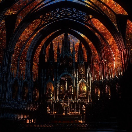 Press kit | 1089-03 - Press release | AURA Creates Awe-Inspiring Experience in the Heart of a Celebrated Historic Cathedral - Moment Factory - Multimedia Design - Aura_Process_Render - Photo credit: Moment Factory