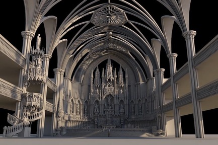 Press kit | 1089-03 - Press release | AURA Creates Awe-Inspiring Experience in the Heart of a Celebrated Historic Cathedral - Moment Factory - Multimedia Design -  Aura_3D_Visuals_3D_Scan  - Photo credit: Moment Factory