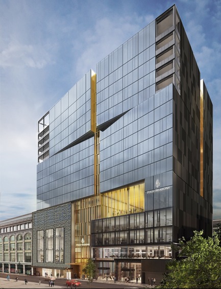 Dossier de presse | 865-22 - Communiqué de presse | Redécouvrez Lemay : 60 ans de conception visionnaire - Lemay - Évènement + Exposition - Four Seasons Montréal Hotel et Résidence -&nbsp;Lemay réalisé en consortium avec Sid Lee Architecture - Québec, Canada, En cours - Crédit photo : Rendu - Lemay réalisé en consortium avec Sid Lee Architecture