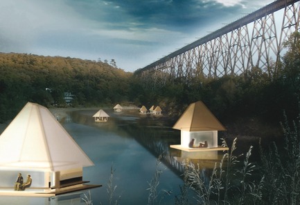 Dossier de presse | 2647-02 - Communiqué de presse | Concours international d’idéesRêvons nos rivières : trois lauréats au concours pour quatre rivières - Ville de Québec - Design urbain -  Deuxième prix -&nbsp;Floating Retreat - Cap-Rouge River - Crédit photo : L’équipe WHITE Arkitekter