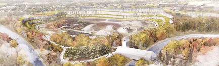 Dossier de presse | 2647-02 - Communiqué de presse | Concours international d’idéesRêvons nos rivières : trois lauréats au concours pour quatre rivières - Ville de Québec - Design urbain -  Deuxième prix -&nbsp;Beauport P.I.T. - Beauport River - Crédit photo : L’équipe WHITE Arkitekter