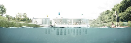 Dossier de presse | 2647-02 - Communiqué de presse | Concours international d’idéesRêvons nos rivières : trois lauréats au concours pour quatre rivières - Ville de Québec - Design urbain -  Deuxième prix -&nbsp;The Mussel Shack - St. Charles River - Crédit photo : L’équipe WHITE Arkitekter