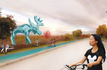Dossier de presse | 2647-02 - Communiqué de presse | Concours international d’idéesRêvons nos rivières : trois lauréats au concours pour quatre rivières - Ville de Québec - Design urbain -  Deuxième prix -&nbsp;Migrating Moose - Green Thread - Crédit photo : L’équipe WHITE Arkitekter