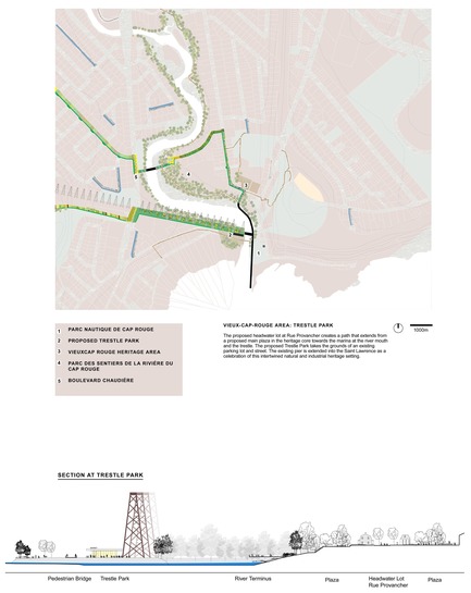 Dossier de presse | 2647-02 - Communiqué de presse | Concours international d’idéesRêvons nos rivières : trois lauréats au concours pour quatre rivières - Ville de Québec - Design urbain - Premier prix -&nbsp;River Cap Rouge Area of Interest - Crédit photo : L’équipe CADASTER