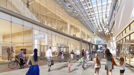 Press kit | 907-03 - Press release | Pinnacle One Yonge - Hariri Pontarini Architects - Commercial Architecture - View Looking North Along Glass Covered North-South Mid-Block Passage - Photo credit: Hariri Pontarini Architects