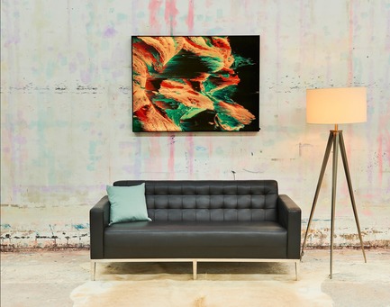 Press kit | 2796-01 - Press release | Big Naked Wall Creates New Art Category with Backlit Frames - Big Naked Wall - Art - This second picture is also showcasing our color changing LED collection. This piece is the exact same as the first picture. However, the backlit color has been changed to display how a picture can be changed just by altering the lighting.&nbsp; - Photo credit: Big Naked Wall