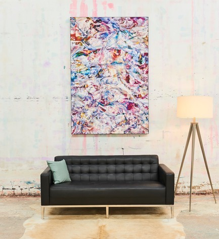 Press kit | 2796-01 - Press release | Big Naked Wall Creates New Art Category with Backlit Frames - Big Naked Wall - Art -  Titled "&nbsp;Colored Spectacle" by Mark Lovejoy, this is an example of the differences shown when artwork is backlit vs non-backlit. - Photo credit: Big Naked Wall