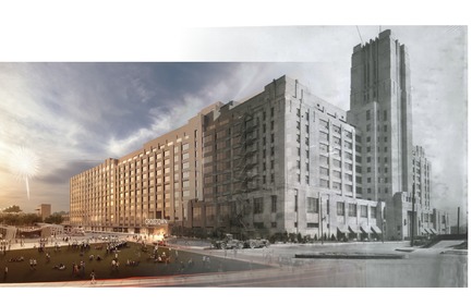 Press kit | 2073-11 - Press release | Sears Department Store that Sat Derelict for Decades Is Reborn as Mixed-Use 'Vertical Village' - DIALOG - Commercial Architecture - Then and Now Sears Crosstown is&nbsp; - Photo credit: DIALOG