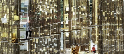Press kit | 3050-01 - Press release | The Paper Pavilion - Radical Retail - Larry Teo - Commercial Interior Design - A sectional perspective of The Paper Pavilion's "Paper Trees" - Photo credit: Larry Teo