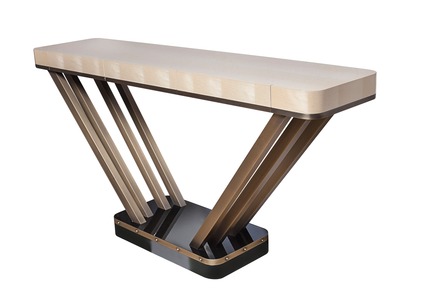 Dossier de presse | 3068-01 - Communiqué de presse | Retro Aesthetic of the Swinging 60s - Leyla Uluhanli Interiors - Produit - Downtown Console, Leyla Uluhanli Collection - Crédit photo : Leyla Uluhanli Interiors
