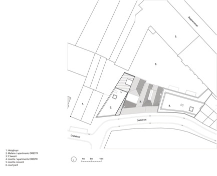 Press kit | 2779-01 - Press release | Lorette Convent - Apartments Drabstraat - dmvA - Urban Design - Situation plan - Photo credit: dmvA