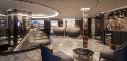 Dossier de presse | 2066-09 - Communiqué de presse | Business As [Un]usual - II BY IV DESIGN - Design d’intérieur résidentiel - Crystal Cruises_Crystal Bach (Rivership) Lobby&nbsp; - Crédit photo : Norm Li