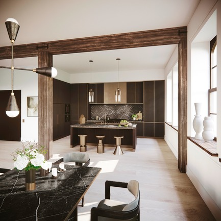 Dossier de presse | 3127-01 - Communiqué de presse | NYC Loft - DJDS - Dorothee Junkin Design Studio - Design d’intérieur résidentiel - NYC Loft, Kitchen - Crédit photo : DJDS - Dorothee Junkin Design Studio