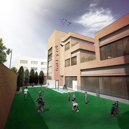 Press kit | 3042-01 - Press release | Tehran Educational Complex for Students with Special Needs - Arezou Zaredar - Competition - Tehran Educational Complex for Students with Special Needs -&nbsp;Second Primary School Yard - Photo credit: Arezou Zaredar