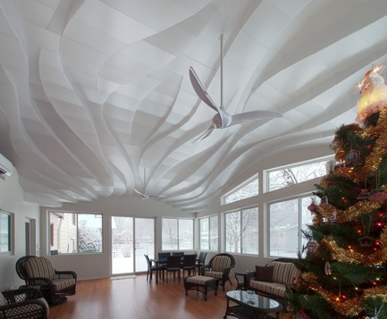 Dossier de presse | 3072-01 - Communiqué de presse | Arrivée de la lumière - Flynn Architecture & Design - Design d’éclairage -  Vue au nord-est, la lumière d'hiver<br>  - Crédit photo : Matt Flynn