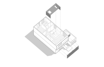 Dossier de presse | 3057-01 - Communiqué de presse | Flipped House - Atelier RZLBD - Architecture résidentielle - Axonometric Diagram - Crédit photo : rzlbd