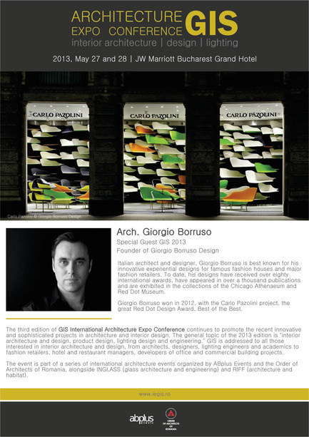 Dossier de presse | 1066-01 - Communiqué de presse | GIS 2013 International Architecture Expo Conference, with Arch. Giorgio Borruso - ABplus Events & the Order of Architects of Romania - Évènement + Exposition