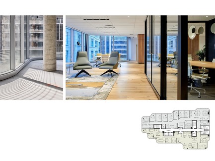 Press kit | 907-04 - Press release | 7 St. Thomas - Hariri Pontarini Architects - Commercial Architecture - Interior details and office floor plan - Photo credit: doublespace photography, Hariri Pontarini Architects