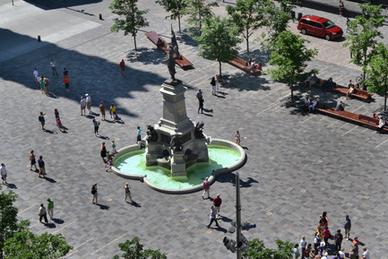 Press kit | 602-12 - Press release | A story set in stoneRedevelopment of Place d’Armes - Groupe IBI-CHBA (Lemay) et Direction des grands parcs et du verdissement, Ville de Montréal - Urban Design - Photo credit: Bernard Bertaut