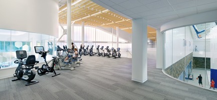 Press kit | 1456-01 - Press release | Maryland Heights Community Recreation Center - CannonDesign - Commercial Architecture - Indoor recreation at Maryland Heights Community Recreation Center - Photo credit: Gayle Babcock