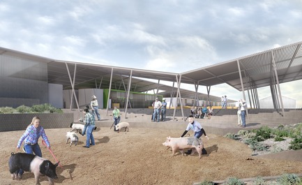 Press kit | 3202-01 - Press release | Coachella Valley High School Agriculture + Natural Resources Academy - PJHM Architects - Institutional Architecture - CVHS Agriculture + Natural Resources - Animal Show Ring - Photo credit: PJHM Architects