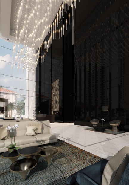 Press kit | 2318-01 - Press release | 1/JBR: Minimalist Opulence - EDGE - Residential Architecture - 1/JBR Lobby<br> - Photo credit: EDGE | www.edgedesign.ae