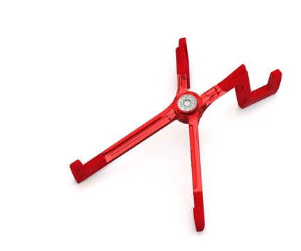 Press kit | 3140-01 - Press release | The Keko Tablet Stand: A New Design with a New Approach to Ergonomics - X2 PRODUCTS EDITION - Product - Keko in translucent red. - Photo credit: Massimo Photograph