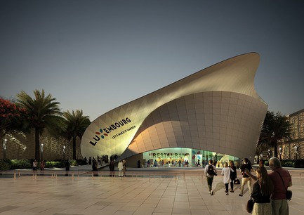 Dossier de presse | 1018-06 - Communiqué de presse | METAFORM Architects Opens Subsidiary in Dubai - Metaform architects - Évènement + Exposition -  Luxembourg Pavilion at DUBAI EXPO2020 - Exterior view - Crédit photo :  Metaform - Vyonyx