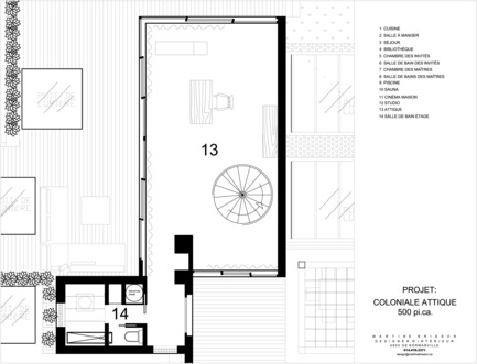 Press kit | 1054-01 - Press release | White canvas on a green roof - Martine Brisson designer d'intérieur - Residential Interior Design