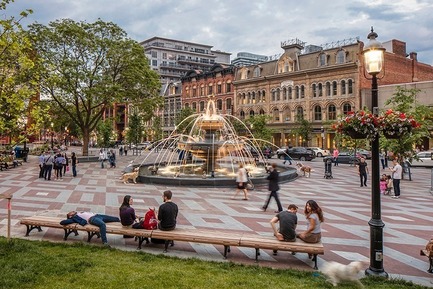 Dossier de presse | 673-19 - Communiqué de presse | Dévoilement des lauréats de la 11e édition des GRANDS PRIX DU DESIGN - Agence PID - Concours - PRIX ARCHITECTURE DE PAYSAGE ET AMÉNAGEMENT PUBLIC<br>Berczy Park, Toronto<br>Claude Cormier + Associés<br> - Crédit photo :  Industryous Photography 