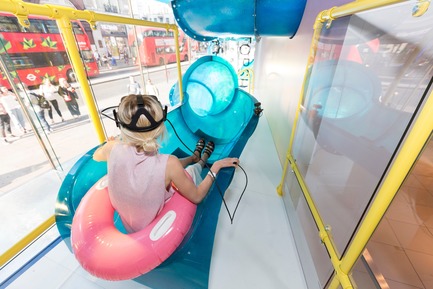 Press kit | 3220-01 - Press release | Topshop Splash! - YourStudio - Commercial Interior Design - VR waterslide experience in Topshop's iconic flahship location&nbsp; - Photo credit:   Topshop 