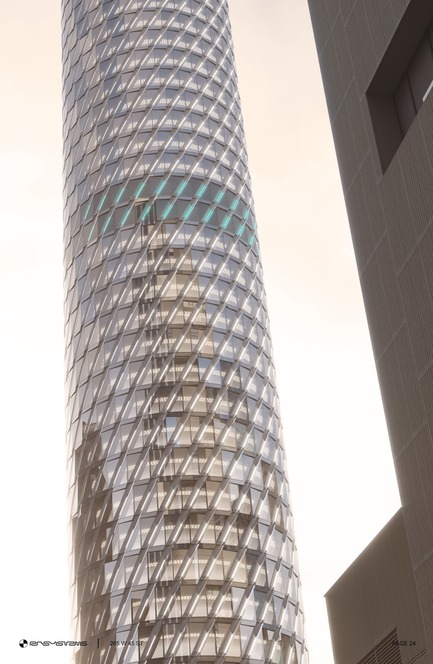 Press kit | 3158-01 - Press release | 265 West 45th Street - RB Systems - Commercial Architecture - Curtain wall close-up rendering<br> - Photo credit: RB Systems<br>