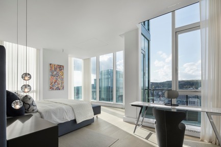 Dossier de presse | 625-16 - Communiqué de presse | Belvédère - Desjardins Bherer - Design d’intérieur résidentiel - Belvédère - chambre des maîtres - Crédit photo : Adrien Williams
