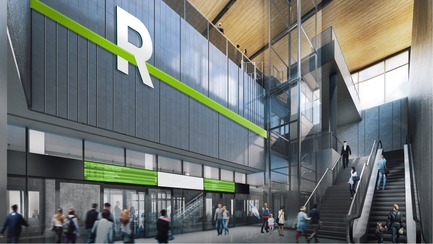 Dossier de presse | 865-32 - Communiqué de presse | Ambitieux et évocateur, le concept architectural et paysager du REM transformera le paysage urbain du Grand Montréal - Lemay - Design urbain - REM - Intérieur - Crédit photo : Réseau express métropolitain (REM)