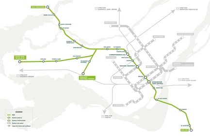 Dossier de presse | 865-32 - Communiqué de presse | Ambitieux et évocateur, le concept architectural et paysager du REM transformera le paysage urbain du Grand Montréal - Lemay - Design urbain -   REM -Carte - Français  - Crédit photo : Réseau express métropolitain (REM)
