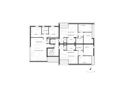 Dossier de presse | 1018-02 - Communiqué de presse | Immeuble à 7 appartements - Metaform architectes - Design d’intérieur résidentiel