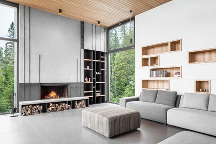 Dossier de presse | 1572-02 - Communiqué de presse | Les Grandes Horizontales - Thellend Fortin Architectes - Architecture résidentielle - foyer - Crédit photo : Charles Lanteigne