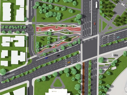 Dossier de presse | 2366-02 - Communiqué de presse | Un graphisme fort pour le parc Guido-Nincheri à Montréal - civiliti - Design urbain - Plan d'implantation du Parc Guido-Nincheri<br> - Crédit photo : civiliti