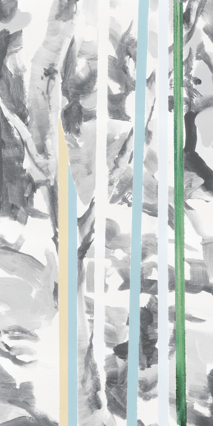 Dossier de presse | 3279-02 - Communiqué de presse | FEATHR Launches New Wallpaper Collection Featuring the Remarkable Landscape Paintings of Tamara Piilola - FEATHR - Design d’intérieur résidentiel - Raindrops Wall Mural in Spring (detail) - Crédit photo : Tamara Piilola/FEATHR.com