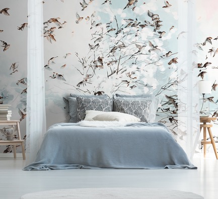 Dossier de presse | 3279-02 - Communiqué de presse | FEATHR Launches New Wallpaper Collection Featuring the Remarkable Landscape Paintings of Tamara Piilola - FEATHR - Design d’intérieur résidentiel - Ornament wall mural&nbsp;by Tamara Piilola for FEATHR - Crédit photo : FEATHR/Photographee.eu/Shutterstock.com