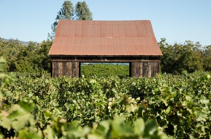 Dossier de presse | 3353-01 - Communiqué de presse | WDA Honoredwith Merit Award byAIA San Francisco - WDA (William Duff Architects) - Architecture résidentielle -     WDA (William Duff Architects) transformed a century-old hay barn in a provocative way by inserting a pair of modern, glass cubes seen here reflecting the surrounding lush vineyards of its California wine country setting.    - Crédit photo : Matthew Millman Photography