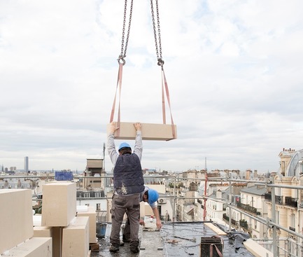 Dossier de presse | 3378-01 - Communiqué de presse | Social Housing Units in Massive Stone - Barrault Pressacco architectes - Architecture résidentielle - Barrault Pressacco - Oberkampf - Chantier - Crédit photo : (c)Clément-Guillaume