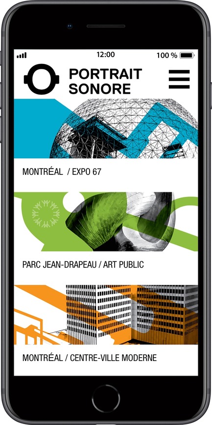 Dossier de presse | 2390-01 - Communiqué de presse | Portrait Sonore lance sa nouvelle application gratuite sur l’art, l’histoire et l’architecture - Portrait Sonore - Design multimédia - Capture d'écran de l'application Portrait Sonore. - Crédit photo : ©&nbsp;Portrait Sonore, 2018