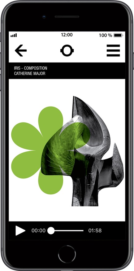 Dossier de presse | 2390-01 - Communiqué de presse | Portrait Sonore lance sa nouvelle application gratuite sur l’art, l’histoire et l’architecture - Portrait Sonore - Design multimédia - Capture d'écran de l'application Portrait Sonore, section musique de la page du menu. - Crédit photo : ©&nbsp;Portrait Sonore, 2018