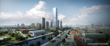 Dossier de presse | 3258-03 - Communiqué de presse | John Portman & Associates Unveils Design for Super Tall Tower in Wuxi, China - John Portman & Associates - Concours - Crédit photo : John Portman &amp; Associates